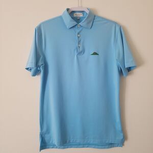 Peter Millar Summer Comfort Mens Polo Shirt Blue Striped Golf Club Size S/M